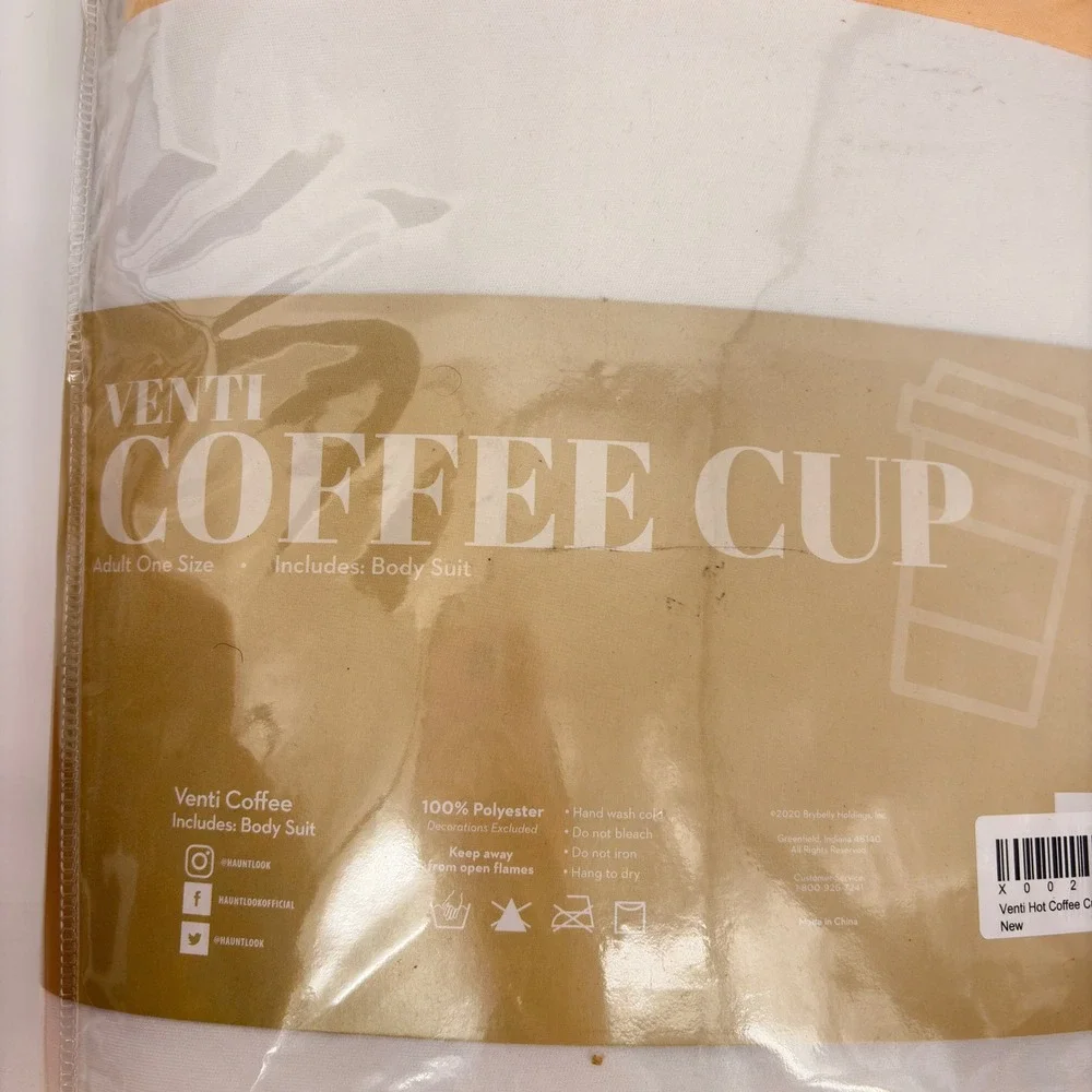 Hauntlook Venti Coffee Cup Costume Adult‎ One Size Outfit Halloween Cosplay